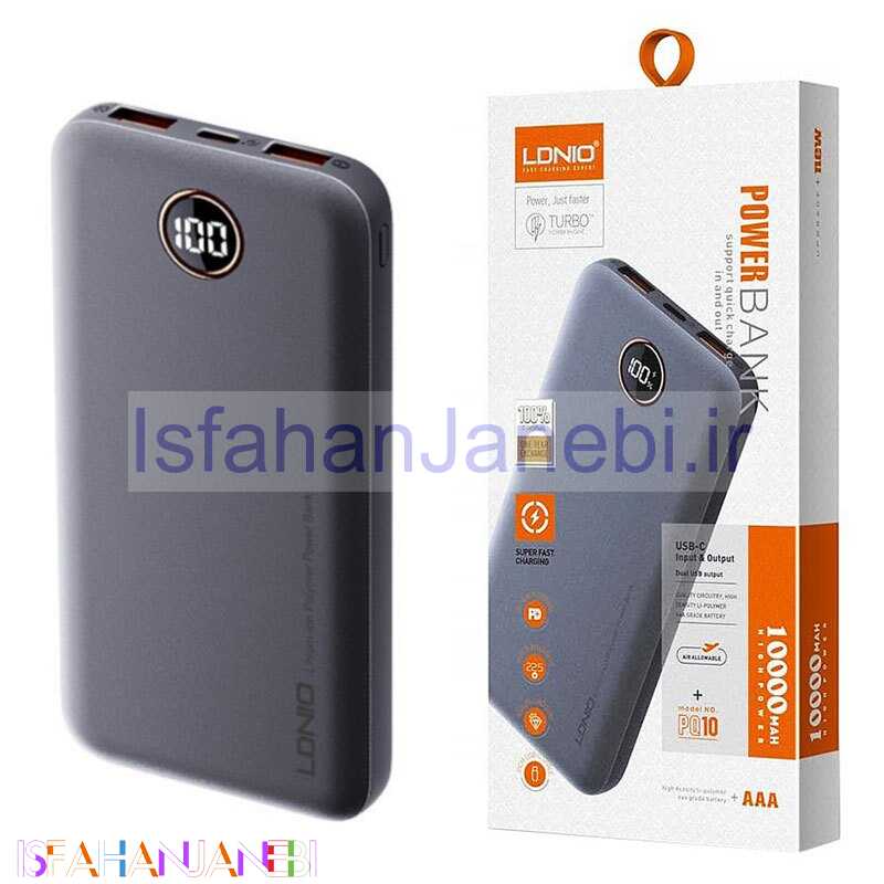 اصفهان جانبی-پاور بانک فست شارژ 10000 الدینیو Ldnio PQ10 QC3.0 PD 22.5W