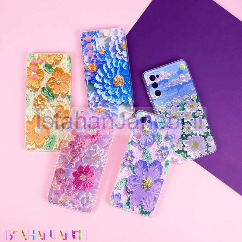 اصفهان جانبی-قاب ژله ای طرحدار گل برجسته محافظ لنزدار Samsung Galaxy S20 FE