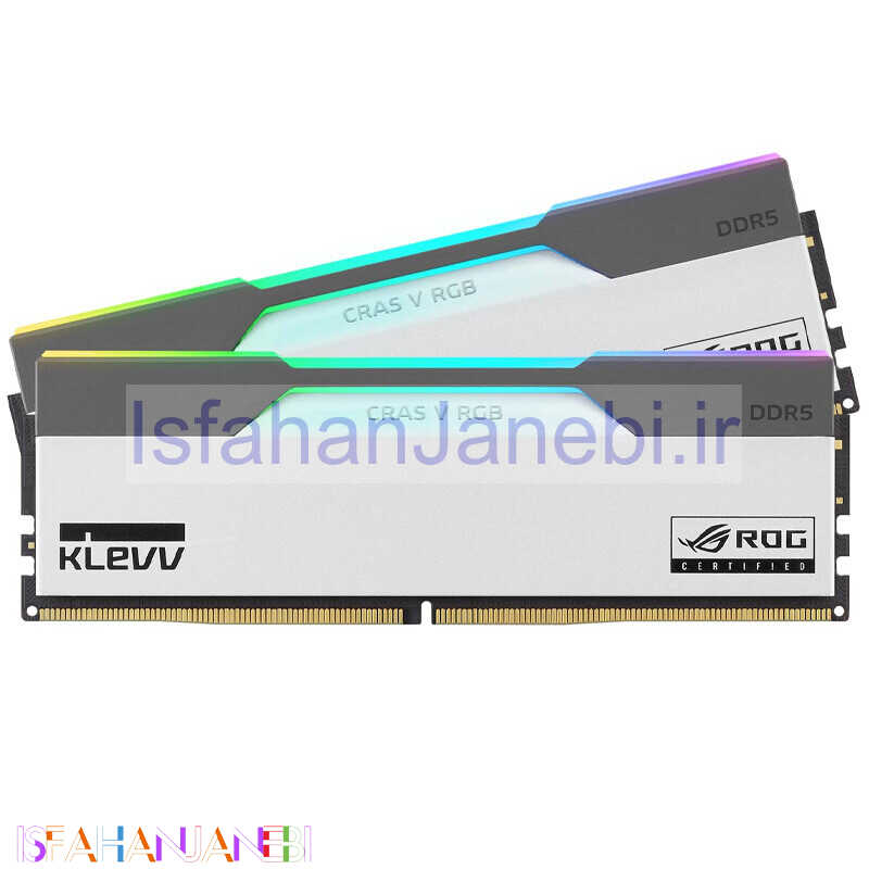 اصفهان جانبی-رم کامپیوتر کلو Cras V ROG Certified RGB DDR5 32GB Dual 7200MHz CL34