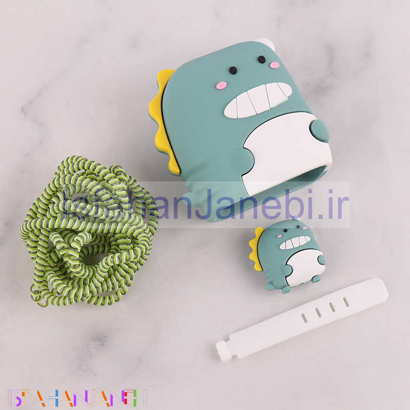 اصفهان جانبی-ست محافظ کابل و کلگی شارژر شیائومی 33 وات طرح دایناسور سبز