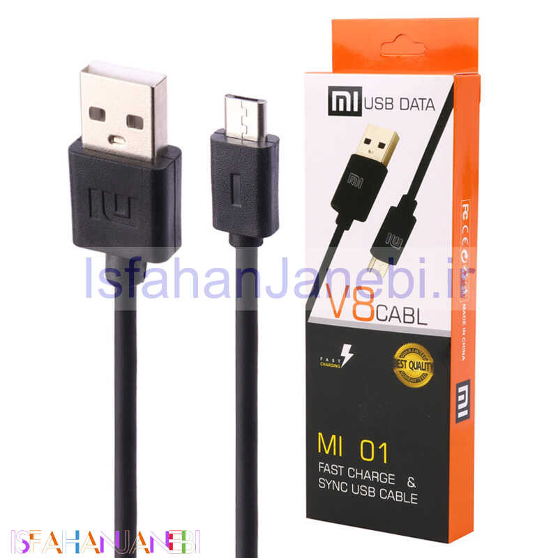 اصفهان جانبی-کابل میکرو یو اس بی فست شارژ Xiaomi V8 Mi01 1m
