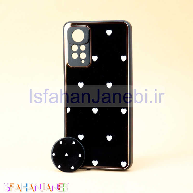 اصفهان جانبی-قاب محافظ لنزدار پشت گلسی طلاکوب + پاپ سوکت Xiaomi Redmi Note 11 Pro