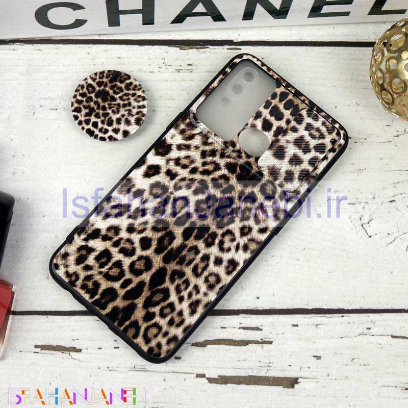 اصفهان جانبی-قاب طرحدار محافظ لنزدار کشویی + پاپ سوکت طرح پلنگی سامسونگ A10s سری B