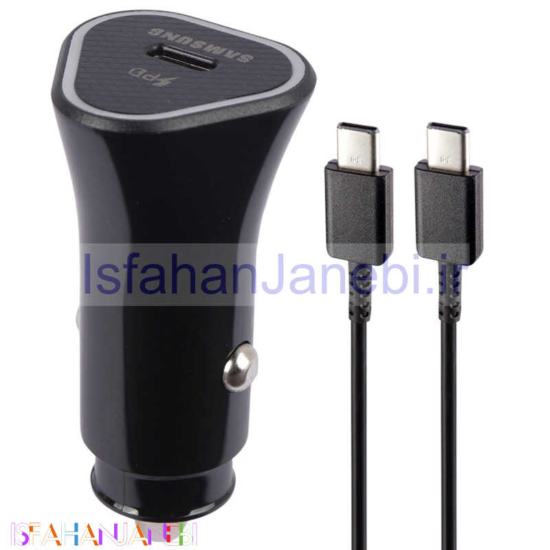اصفهان جانبی-شارژر فندکی فست شارژ Samsung EP-L502 3A PD3.0 25W + کابل تبدیل تایپ سی