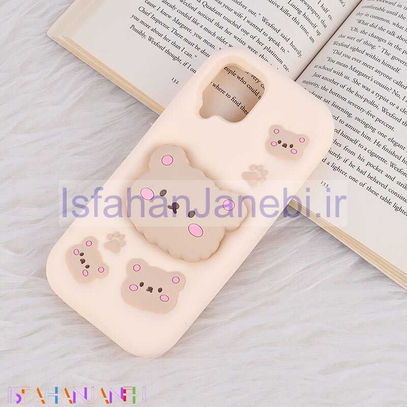 اصفهان جانبی-قاب سیلیکونی سامسونگ Galaxy A12 / M12 پاپ سوکت دار طرح خرس بیسکویتی