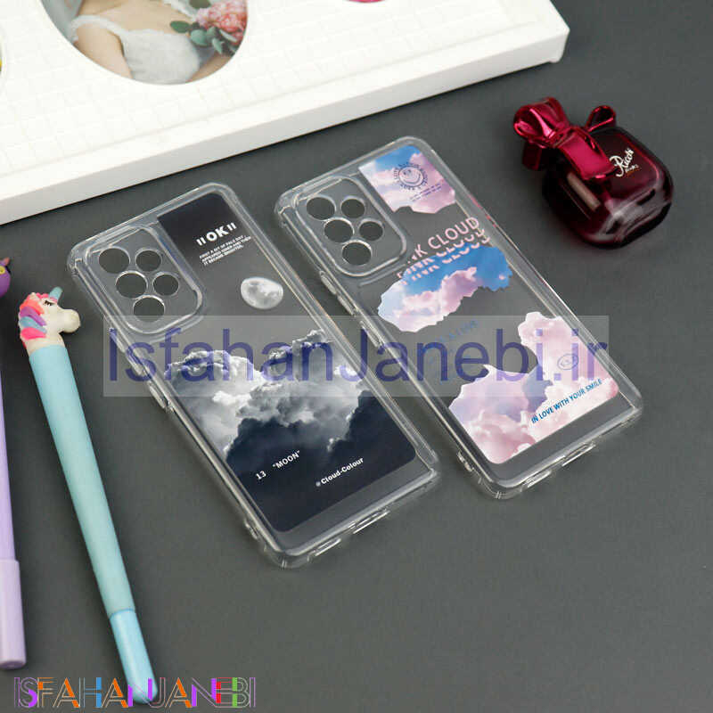 اصفهان جانبی-قاب ژله ای شفاف طرحدار محافظ لنزدار Samsung Galaxy A53 5G