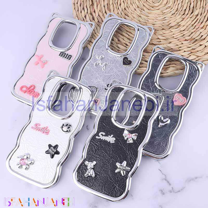 اصفهان جانبی-قاب چرمی موج دار شیائومی Redmi Note 8 Pro برجسته گوش دار