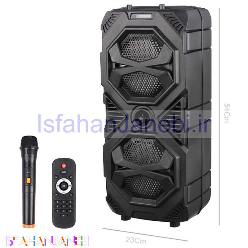 اصفهان جانبی-اسپیکر چمدانی بلوتوثی رم و فلش خور Sing-E ZQS8212 + میکروفون و ریموت کنترل