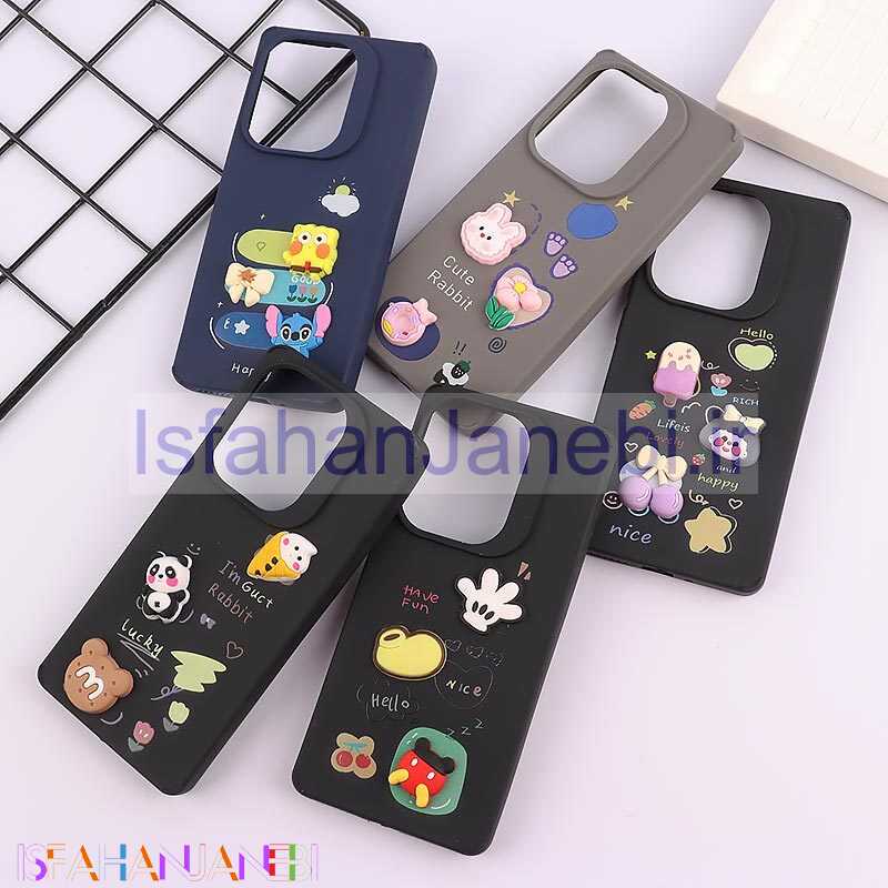 اصفهان جانبی-قاب ژله ای شیائومی Redmi Note 13 Pro 4G عروسک برجسته رنگی