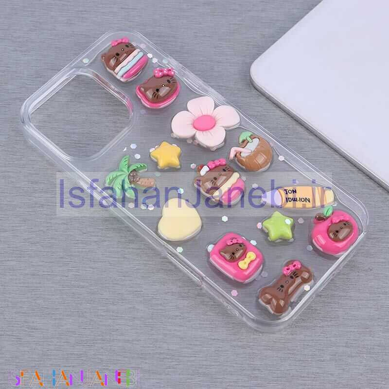 اصفهان جانبی-قاب Hello Kitty In The Beach آیفون iPhone 16 Pro Max عروسکی برجسته