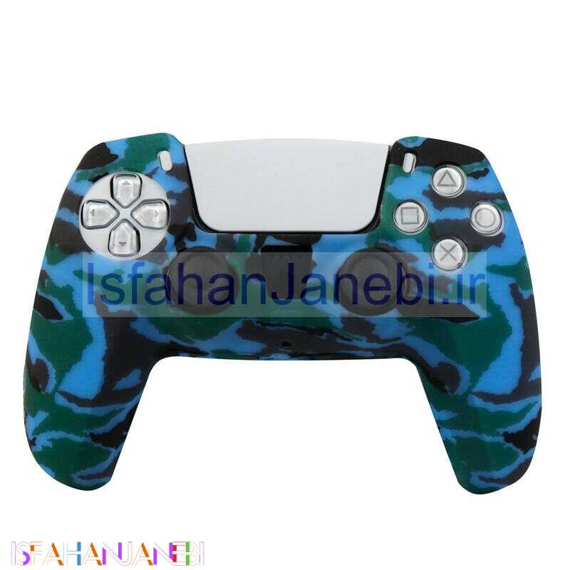 اصفهان جانبی-روکش دسته بازی PS5 طرح چریکی زمینه آبی سبز