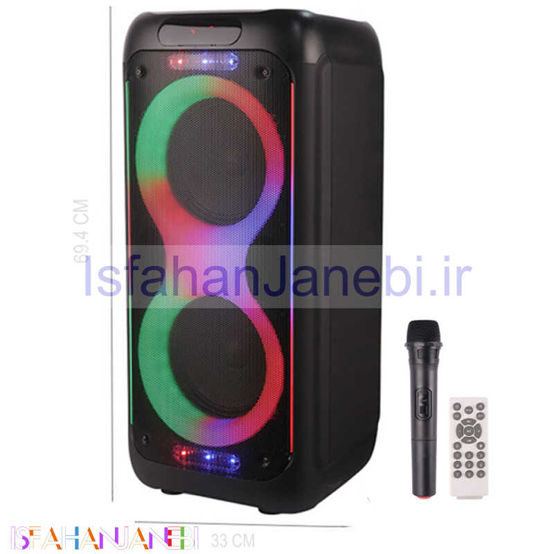 اصفهان جانبی-اسپیکر چمدانی بلوتوثی کی برود KTS-1782 + میکروفون و ریموت کنترل