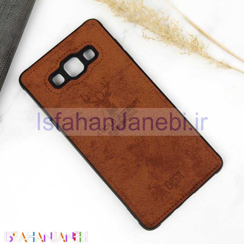 اصفهان جانبی-قاب چرمی محافظ لنزدار طرح گوزن Samsung A7 قهوه ای