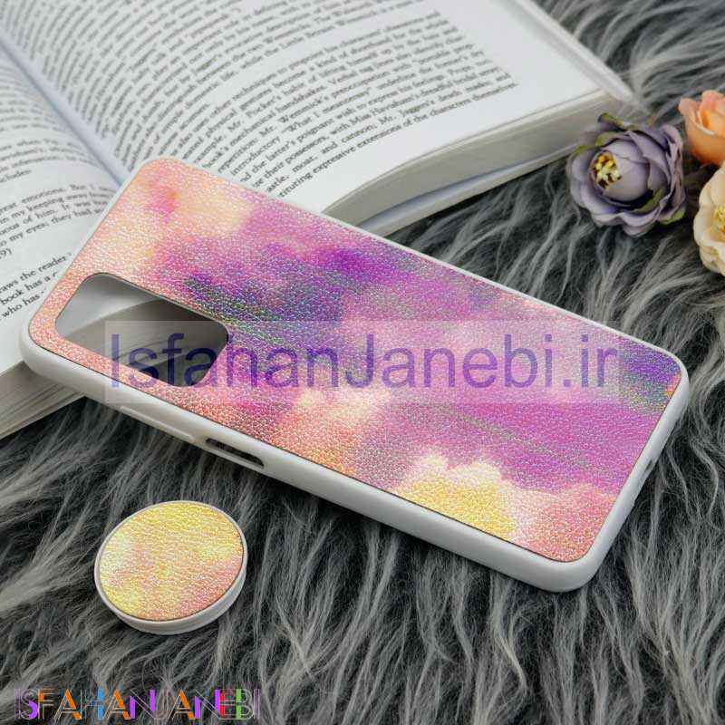 اصفهان جانبی-قاب چرمی هولوگرامی پاپ سوکت دار Xiaomi Mi 10T سفید