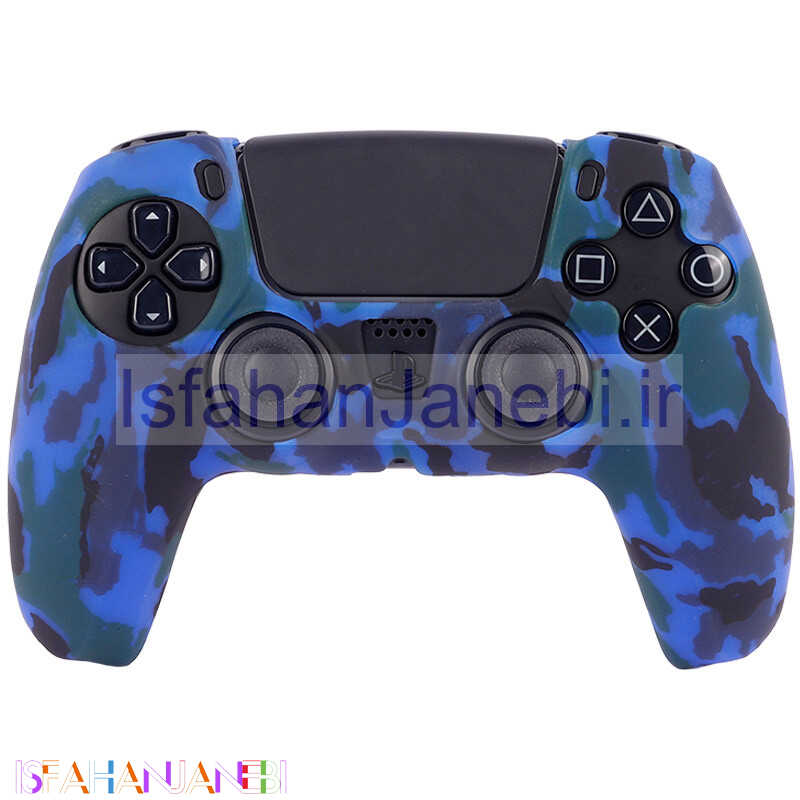 اصفهان جانبی-روکش دسته بازی PS5 طرح چریکی زمینه مشکی آبی کد 2