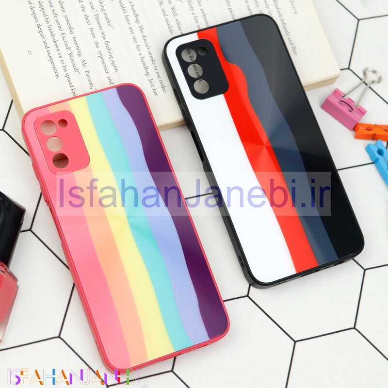 اصفهان جانبی-قاب محافظ لنزدار لیزری رنگین کمانی Samsung Galaxy A03s