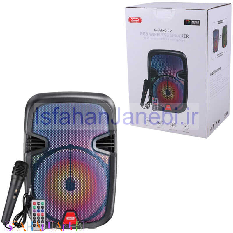 اصفهان جانبی-اسپیکر بلوتوثی ایکس او XO-F51 + میکروفون و ریموت کنترل