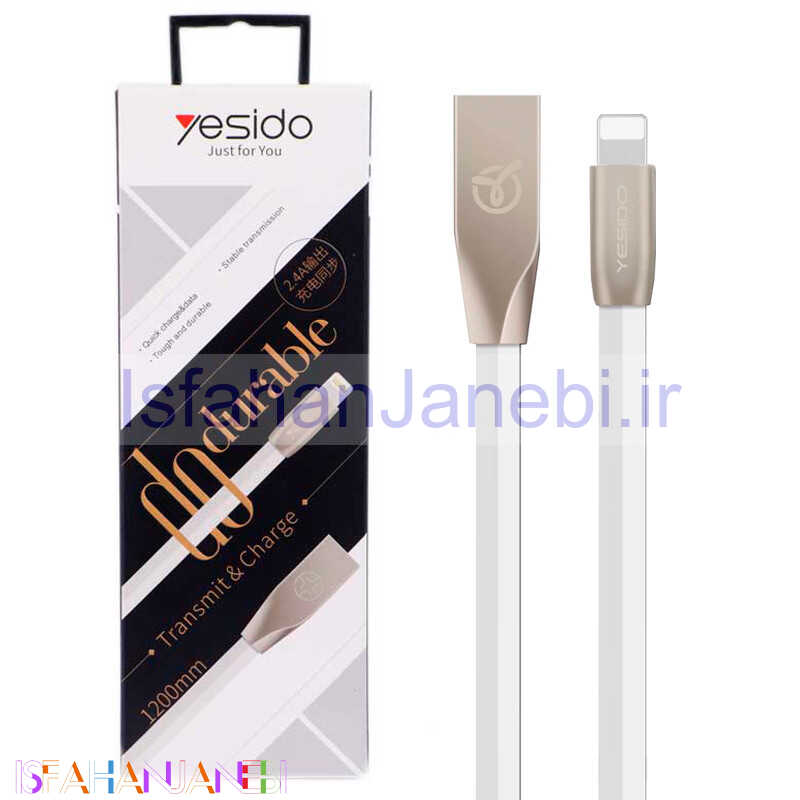 اصفهان جانبی-کابل آیفون سر فلزی YESIDO CA-01 1.2m