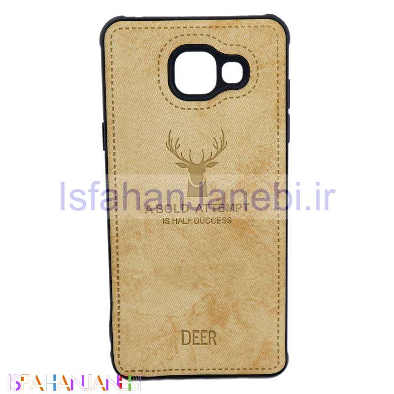 اصفهان جانبی-قاب چرمی طرح گوزن Samsung A5 2016 خاکی