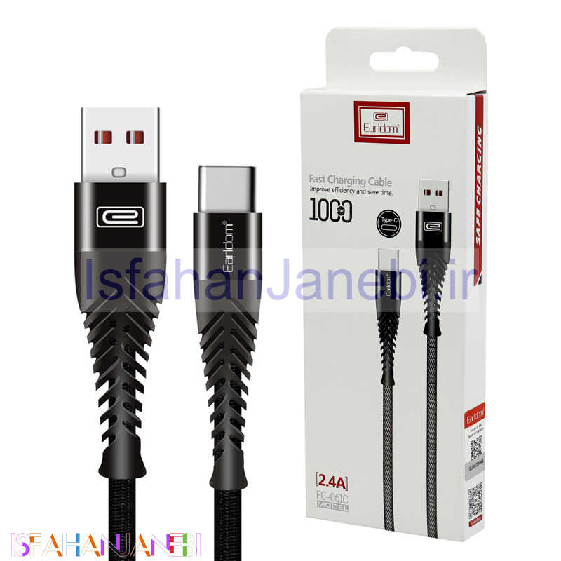 اصفهان جانبی-کابل فست شارژ Earldom EC-061C 2.4A Type-C 1m