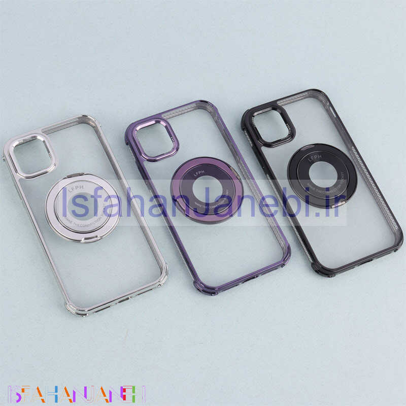 اصفهان جانبی-قاب PC شفاف Fashion Trends استند شو + محافظ لنز رینگی iPhone 11