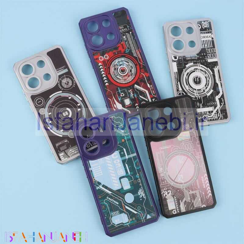 اصفهان جانبی-قاب ژله ای طرح دار مگ سیف محافظ لنزدار Xiaomi Redmi Note 13 4G