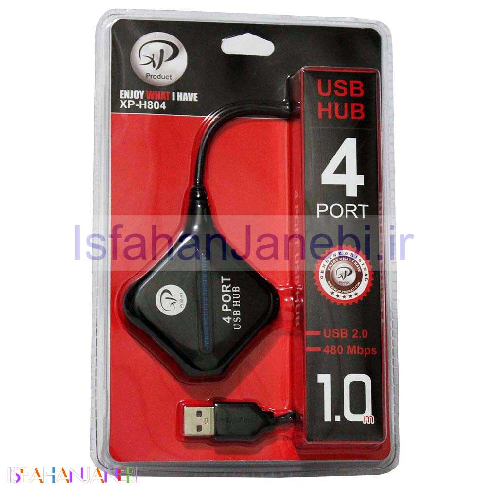 اصفهان جانبی-هاب 4 پورت USB2.0 اکس پی پروداکت XP-H804c