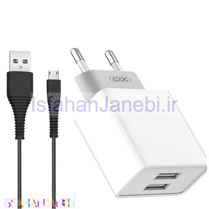 اصفهان جانبی-شارژر دیواری 12 وات ایکس او XO-L65 2.4A + کابل میکرو یو اس بی