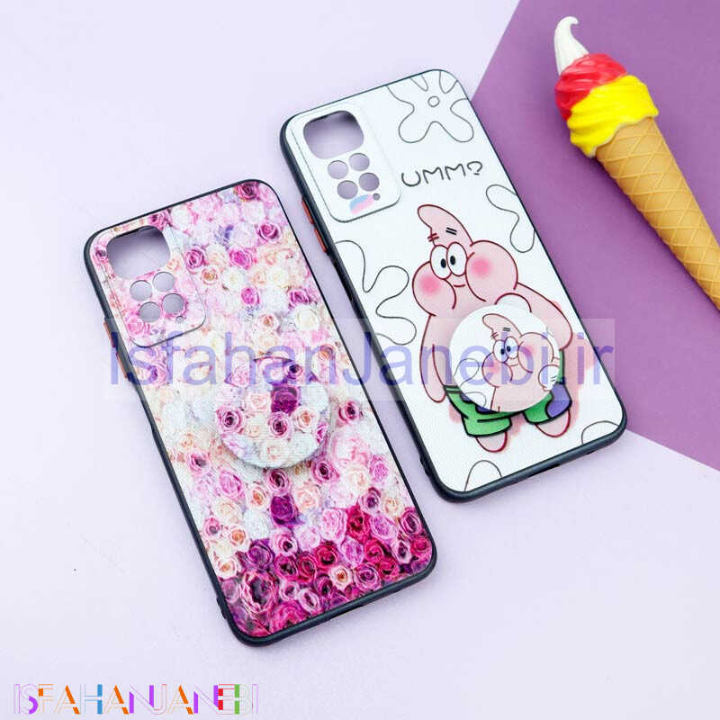 اصفهان جانبی-قاب فانتزی طرحدار دخترانه محافظ لنزدار + پاپ سوکت Xiaomi Redmi Note 11 / 11S سری R