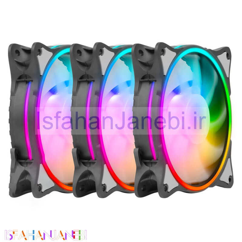 اصفهان جانبی-فن کیس گرین 12*12 Green HURACAN FAN GFK120M ARGB بسته 3 عددی