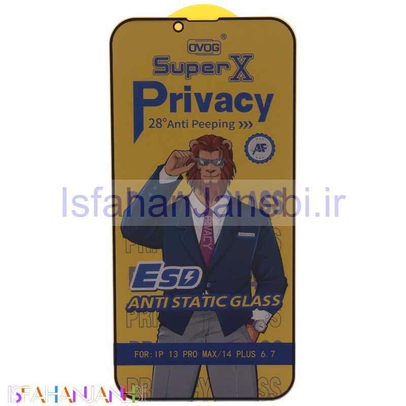 اصفهان جانبی-گلس Super X پرایوسی آنتی استاتیک آیفون iPhone 13 Pro Max / 14 Plus