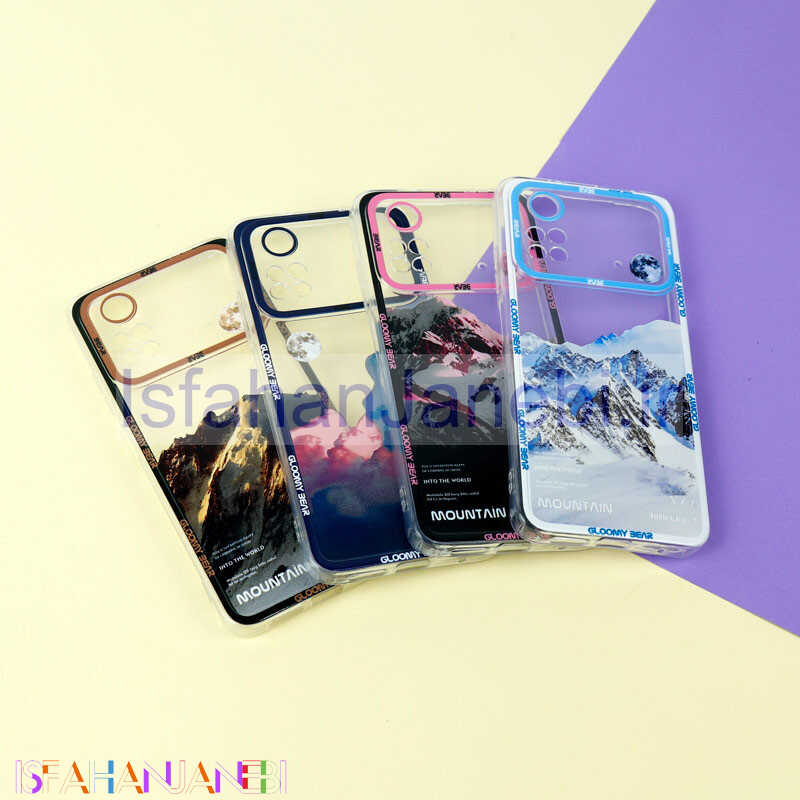 اصفهان جانبی-قاب ژله ای شفاف طرح کوهستان محافظ لنزدار Xiaomi Poco M4 Pro