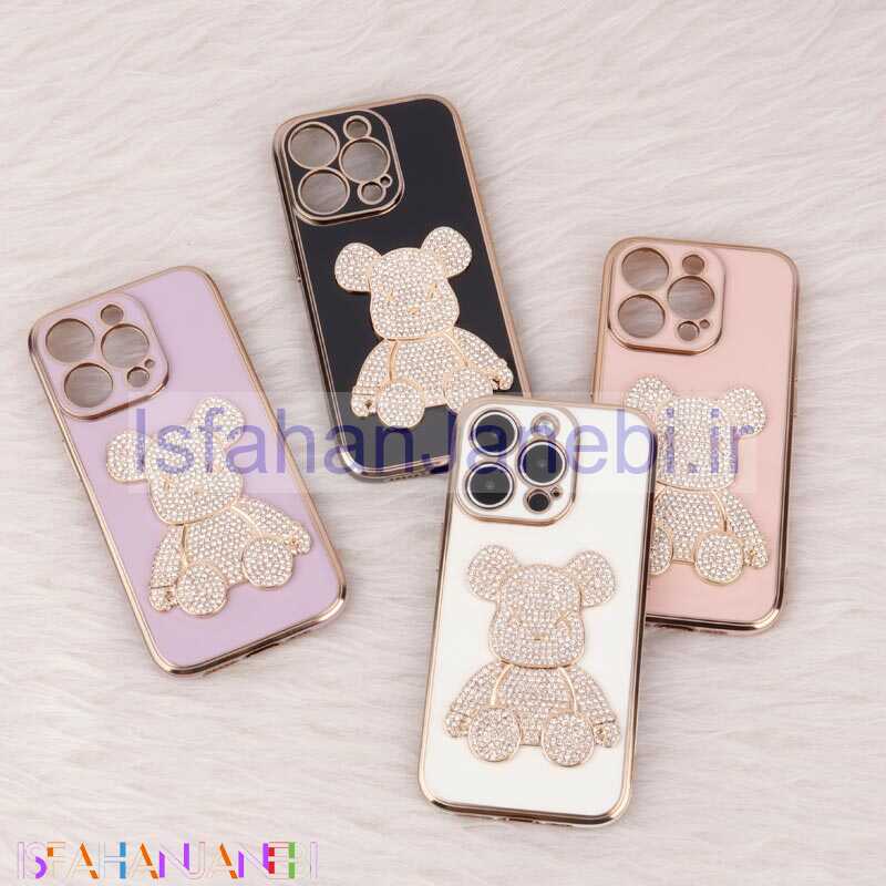 اصفهان جانبی-قاب My Case Power Bear نگین دار محافظ لنزدار iPhone 14 Pro
