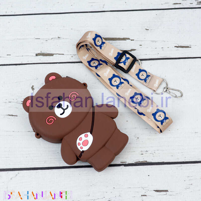 اصفهان جانبی-کیف هندزفری سیلیکونی طرح خرس قهوه ای