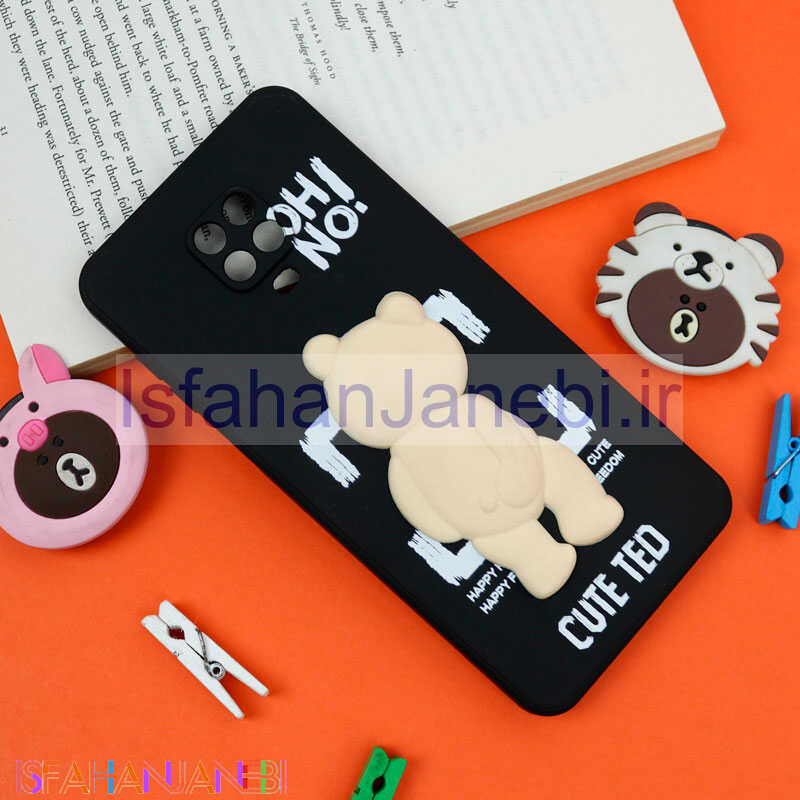 اصفهان جانبی-قاب سیلیکونی خرس TED محافظ لنزدار Xiaomi Redmi Note 9s / Note 9 Pro