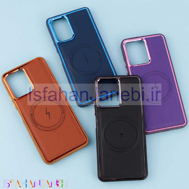 اصفهان جانبی-قاب چرمی مگ سیف شیائومی Redmi Note 12 4G متال ایرون