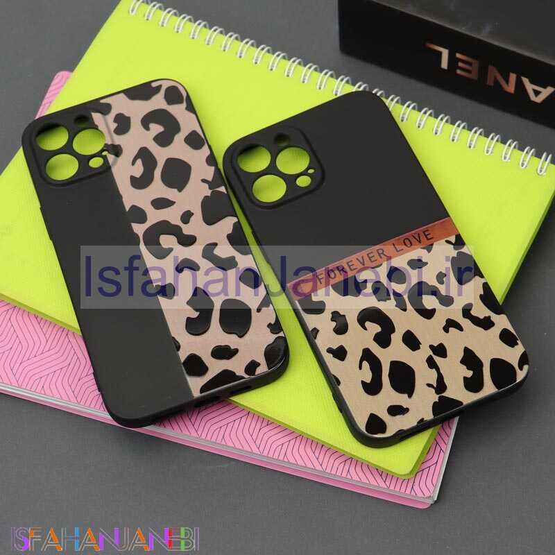 اصفهان جانبی-قاب طرحدار محافظ لنزدار مشکی پلنگی آیفون iPhone 12 Pro Max