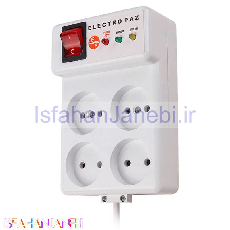 اصفهان جانبی-محافظ برق یخچال و فریزر 4 خانه الکتروفاز با کابل 3 متری 4001