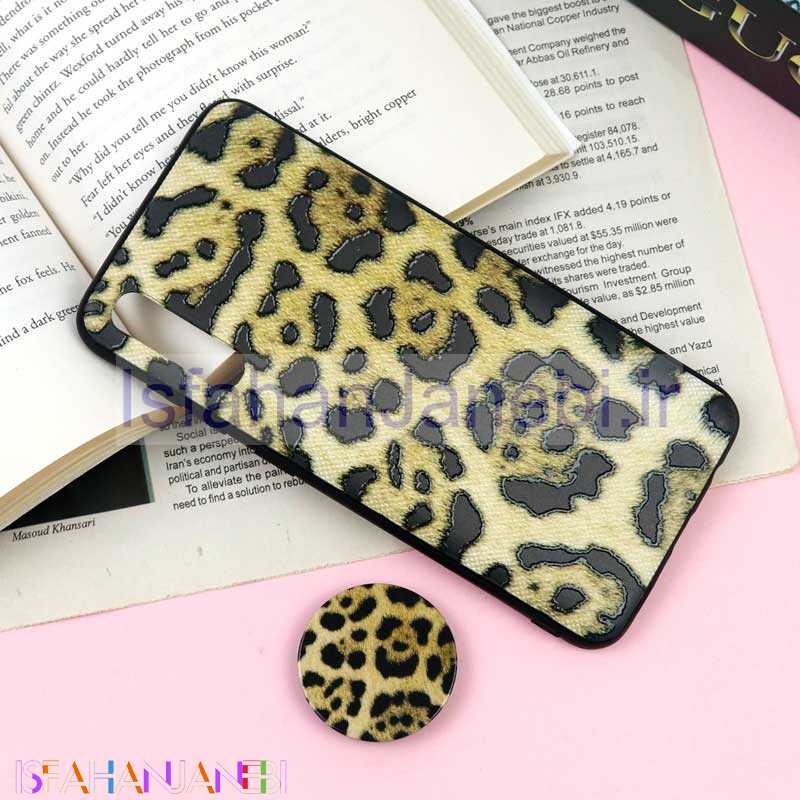 اصفهان جانبی-قاب فانتزی برجسته + پاپ سوکت طرح پلنگی سامسونگ A30s / A50s سری F