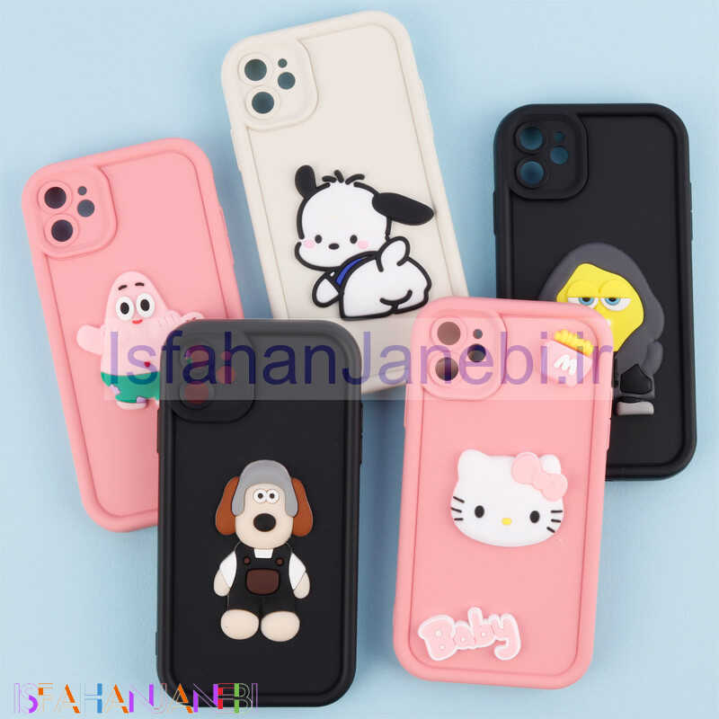 اصفهان جانبی-قاب سیلیکونی Fashion Case عروسک برجسته محافظ لنزدار iPhone 11