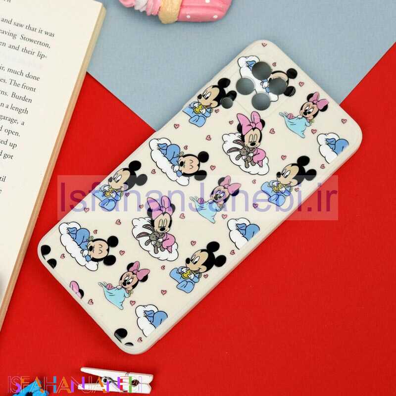 اصفهان جانبی-قاب سیلیکونی سفید محافظ لنزدار طرح میکی موس 3 سامسونگ A22 4G