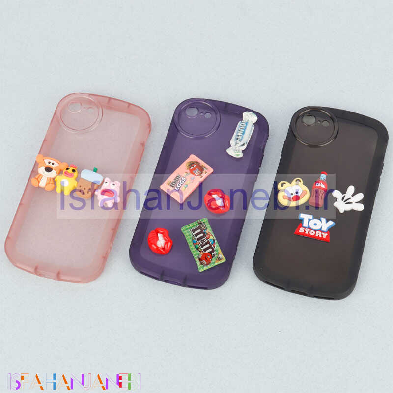 اصفهان جانبی-قاب متال ژله ای عروسک برجسته محافظ لنزدار iPhone 7 / 8 / SE 2020