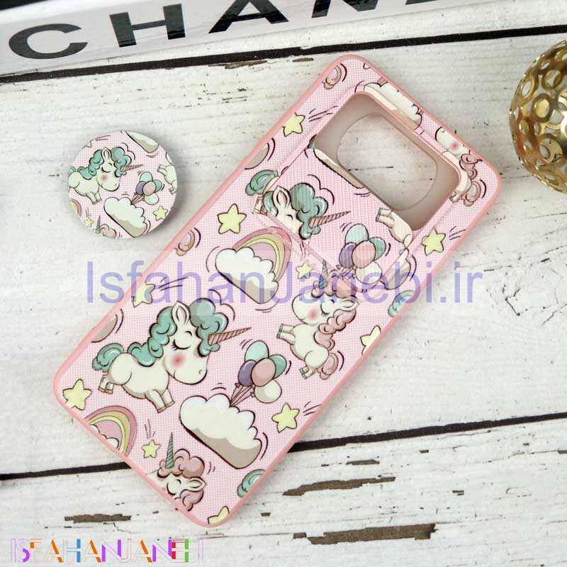 اصفهان جانبی-قاب طرحدار محافظ لنزدار کشویی + پاپ سوکت طرح یونیکورن شیائومی Poco X3 سری B