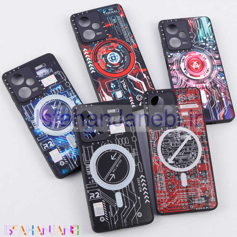 اصفهان جانبی-قاب PC طرحدار MagSafe محافظ لنزدار Xiaomi Redmi Note 12 Pro 5G