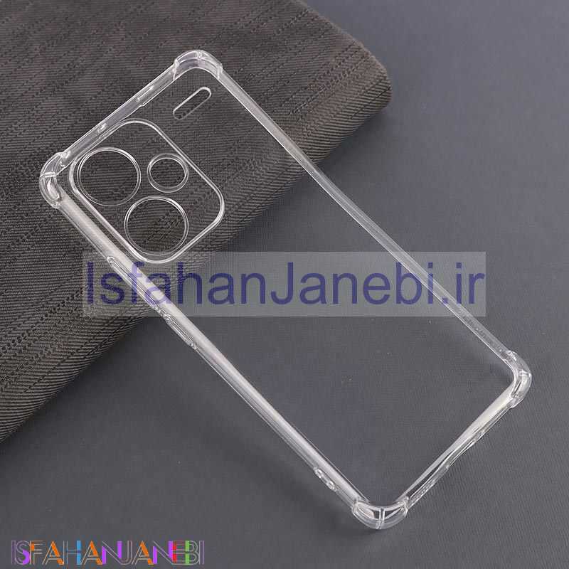 اصفهان جانبی-قاب ژله ای ضربه گیر بی رنگ شیائومی Redmi Note 13 Pro Plus محافظ لنزدار