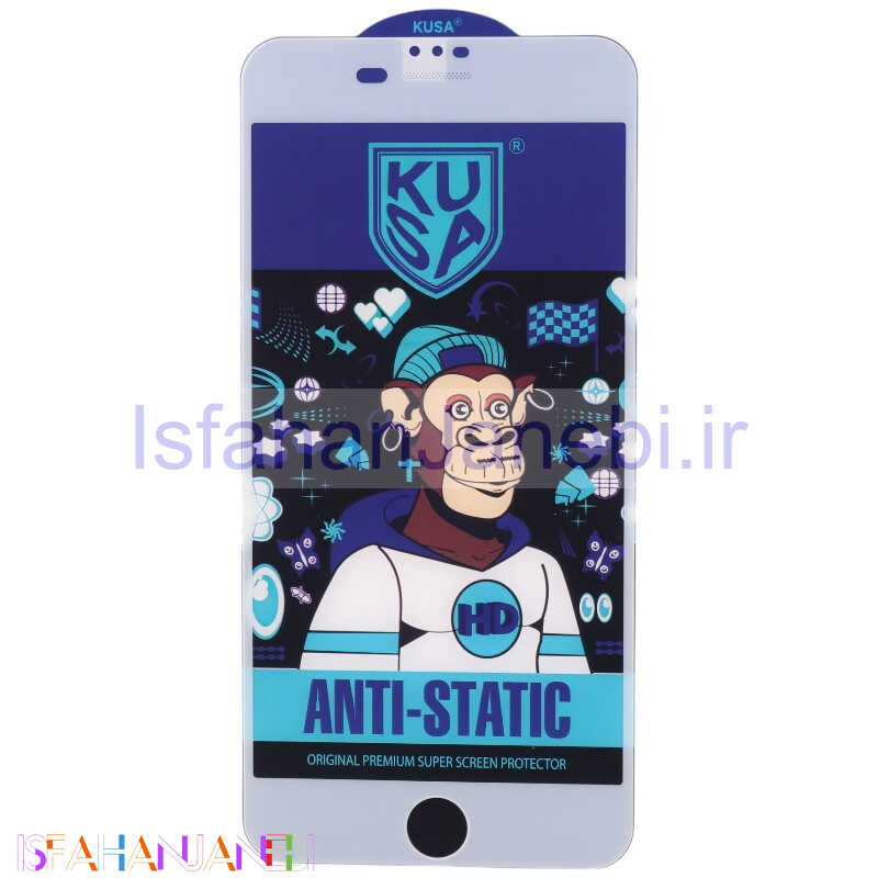 اصفهان جانبی-گلس آنتی استاتیک Kusa آیفون iPhone 6 Plus / 6s Plus سفید
