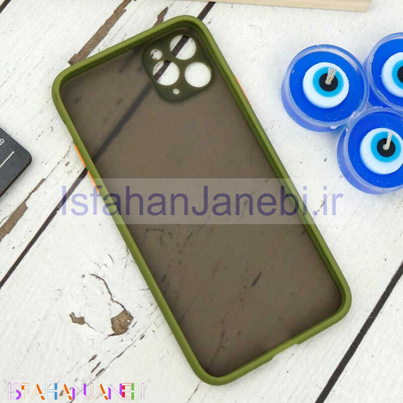 اصفهان جانبی-قاب PC مات محافظ لنز دار iPhone 11 Pro Max سبز