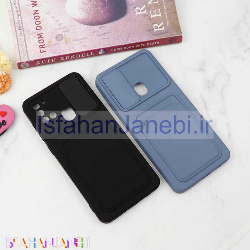 اصفهان جانبی-قاب سیلیکونی محافظ لنزکشویی جاکارتی دار Samsung A21s دارک