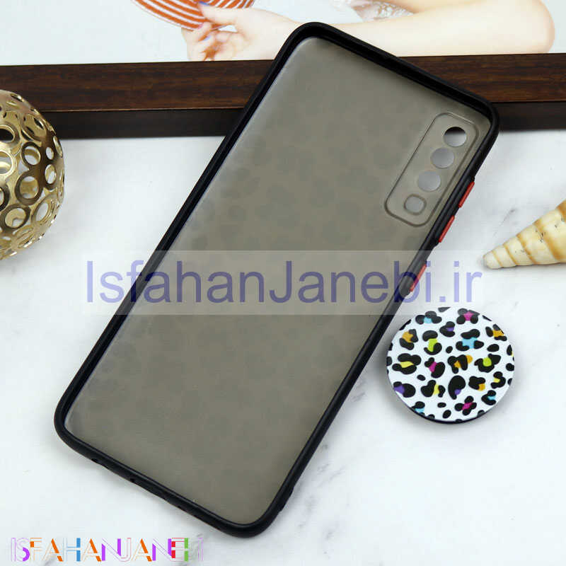 اصفهان جانبی-قاب PC محافظ لنز دار طرح پلنگی + پاپ سوکت Samsung Galaxy A70