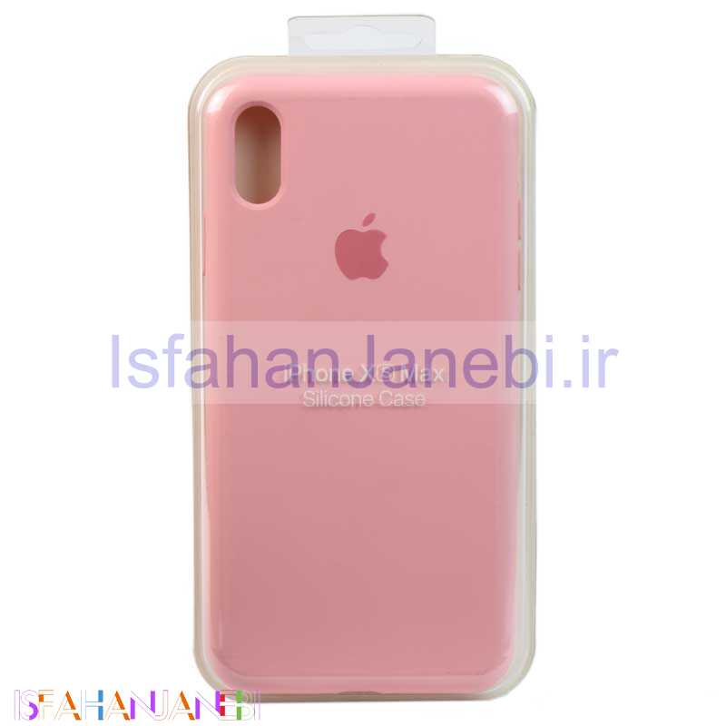 اصفهان جانبی-قاب سیلیکونی iPhone XS Max صورتی روشن